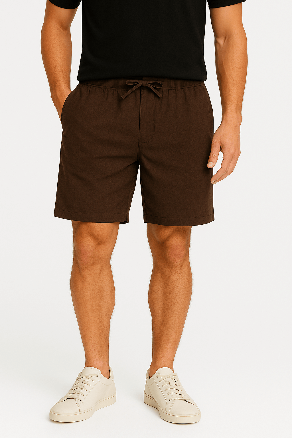 Luminovi | Linen Blend Shorts – Chocolate