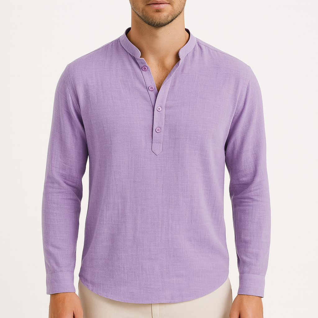 Lightweight Linen Henley Shirt