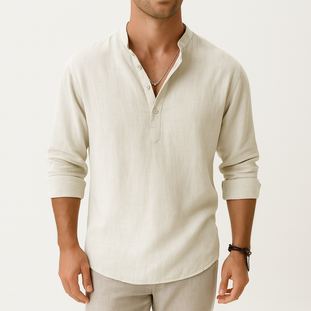 Lightweight Linen Henley Shirt