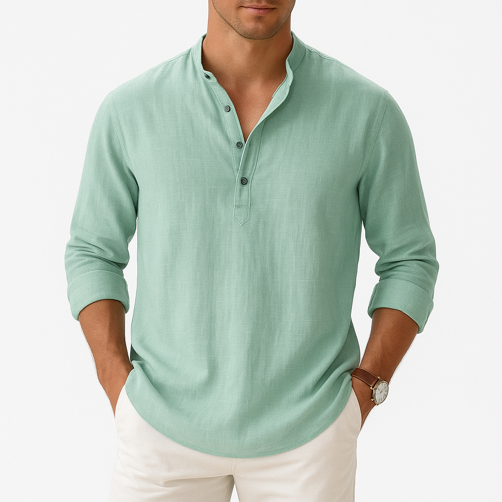 Lightweight Linen Henley Shirt