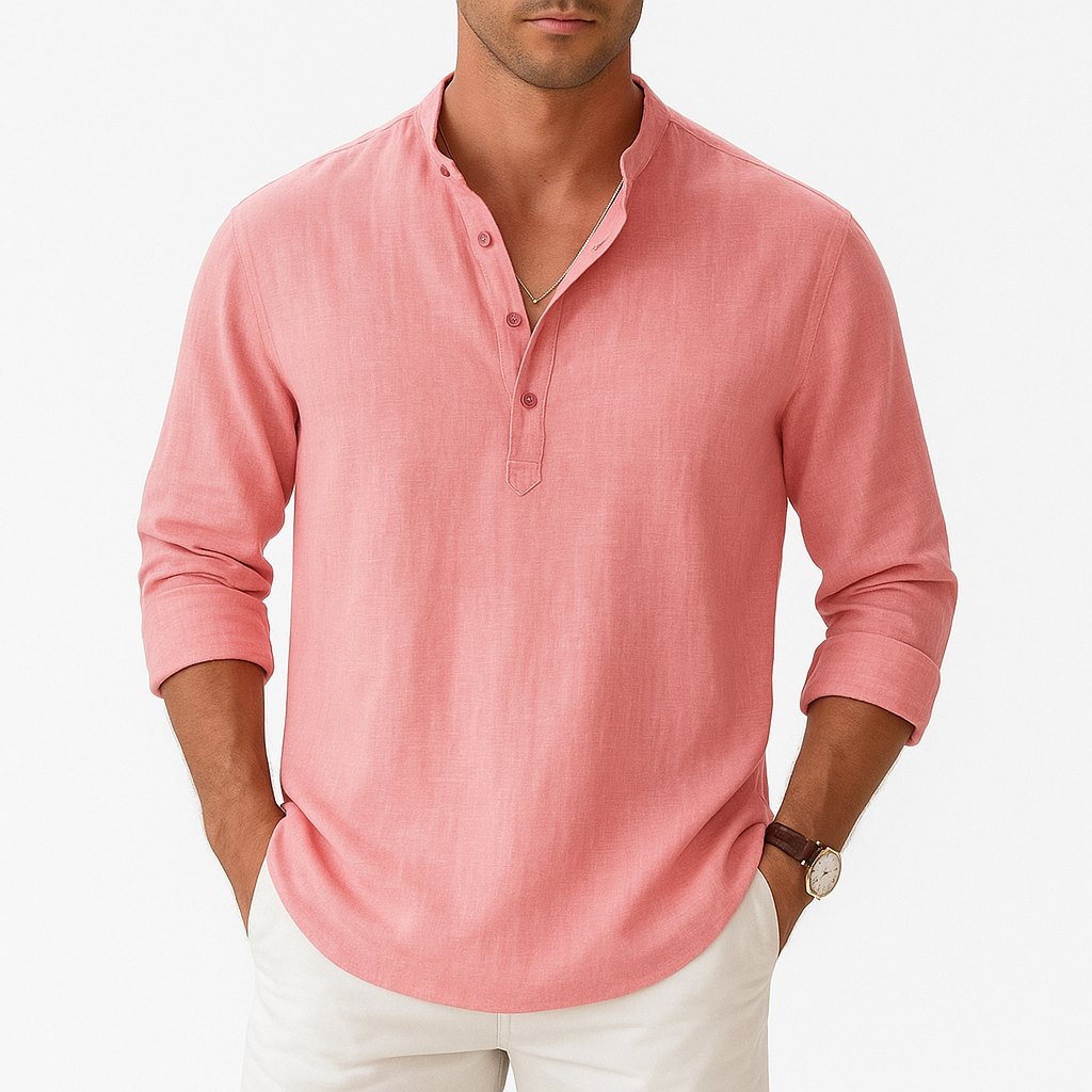 Lightweight Linen Henley Shirt