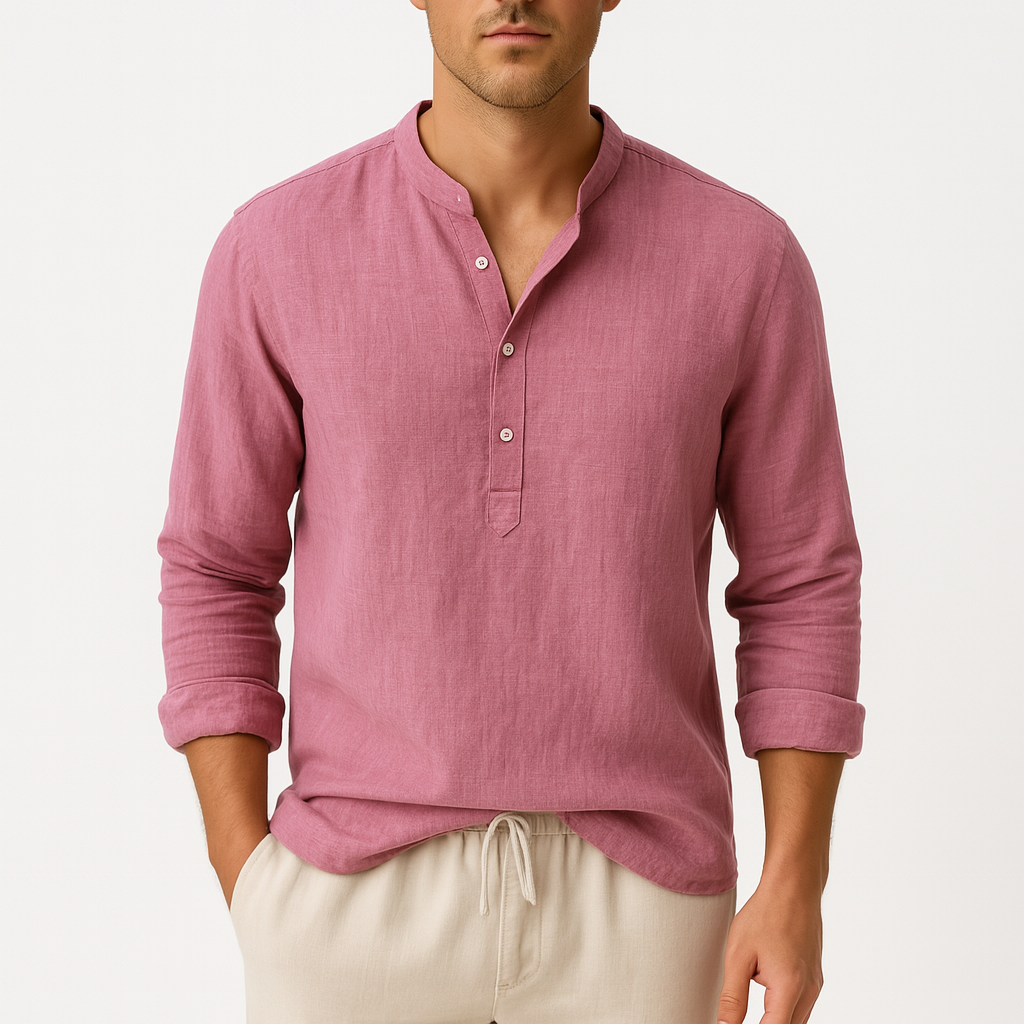 Lightweight Linen Henley Shirt