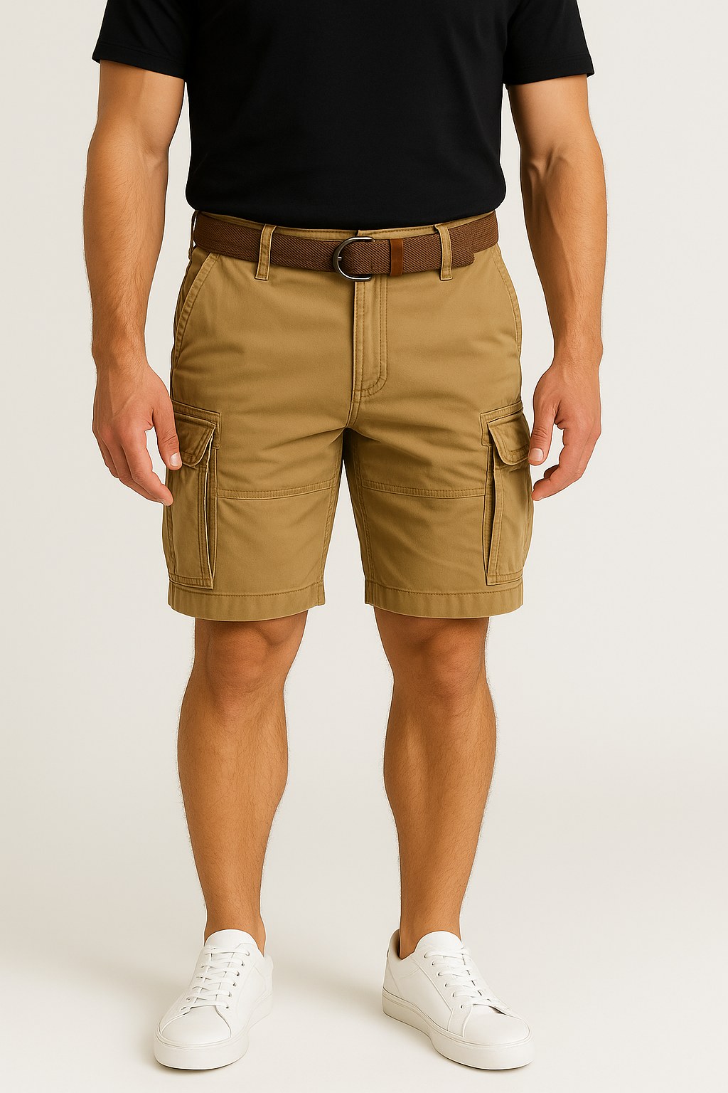 LumiNovi | Palermo Cargo Shorts Belted Fit