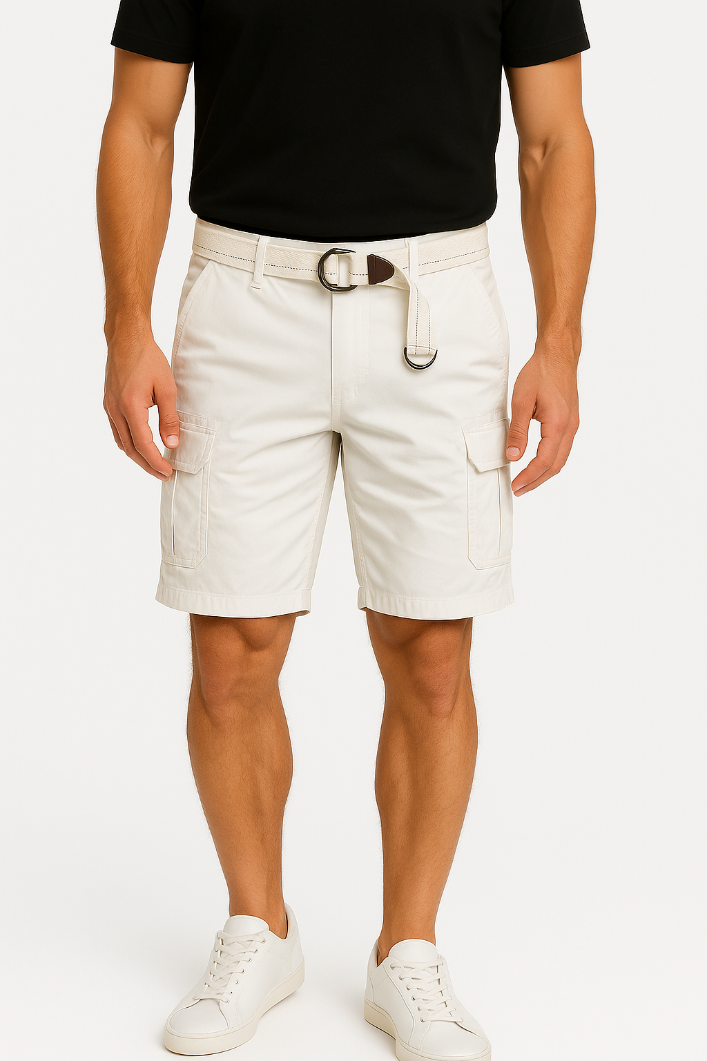 LumiNovi | Palermo Cargo Shorts Belted Fit