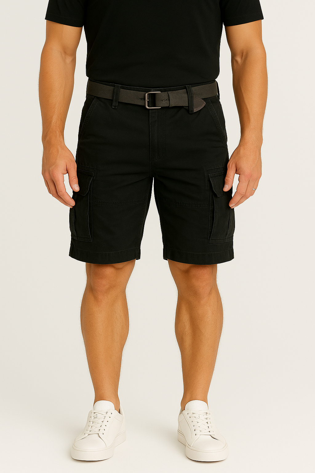 LumiNovi | Palermo Cargo Shorts Belted Fit