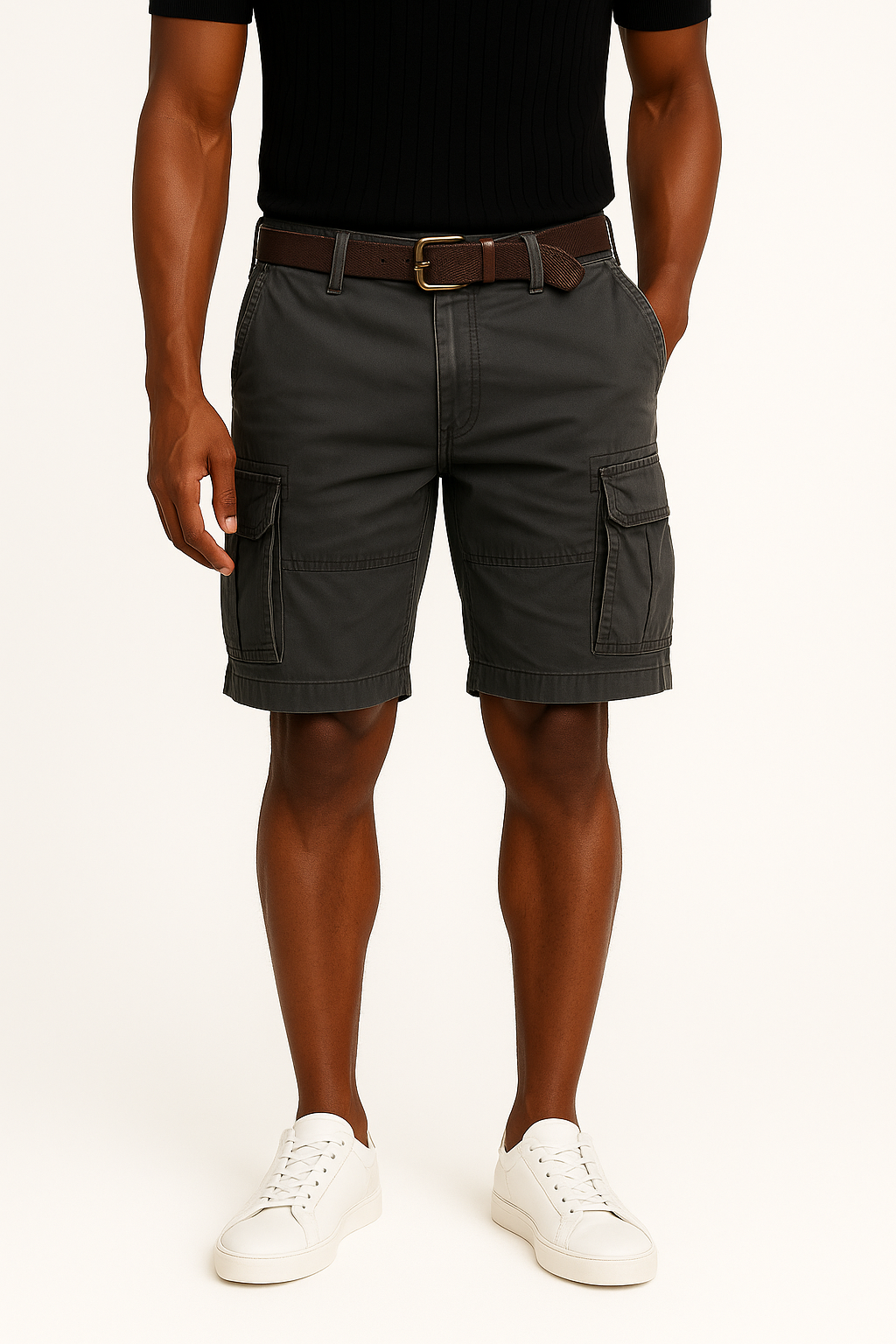 LumiNovi | Palermo Cargo Shorts Belted Fit