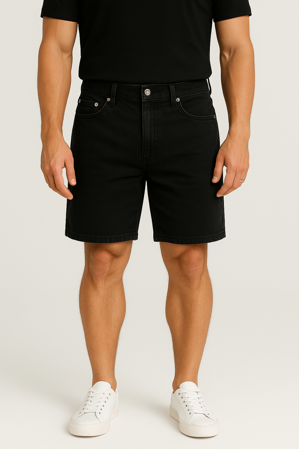 Luminovi | Black Twill Shorts