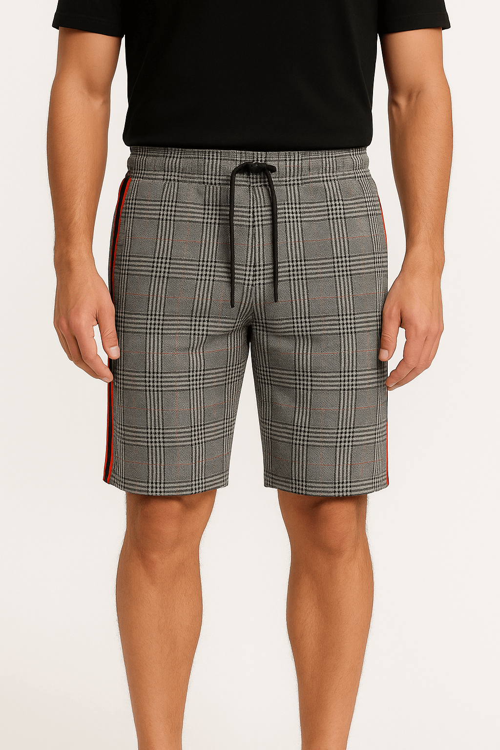 Luminovi | Checkered Drawstring Shorts